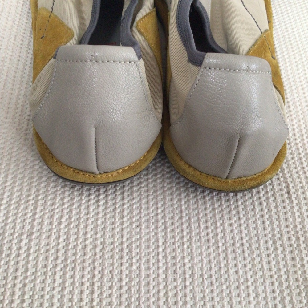 Prada Men or Women Beige and Mustard Slip-Ons. RUC - Picture 7 of 9